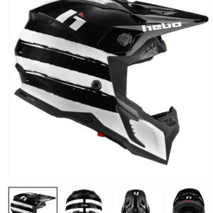 CASCO HEBO  de cárcel Hmx-F01 CARBON Y FIBRA NEGRO CON BLANCO TALLA M